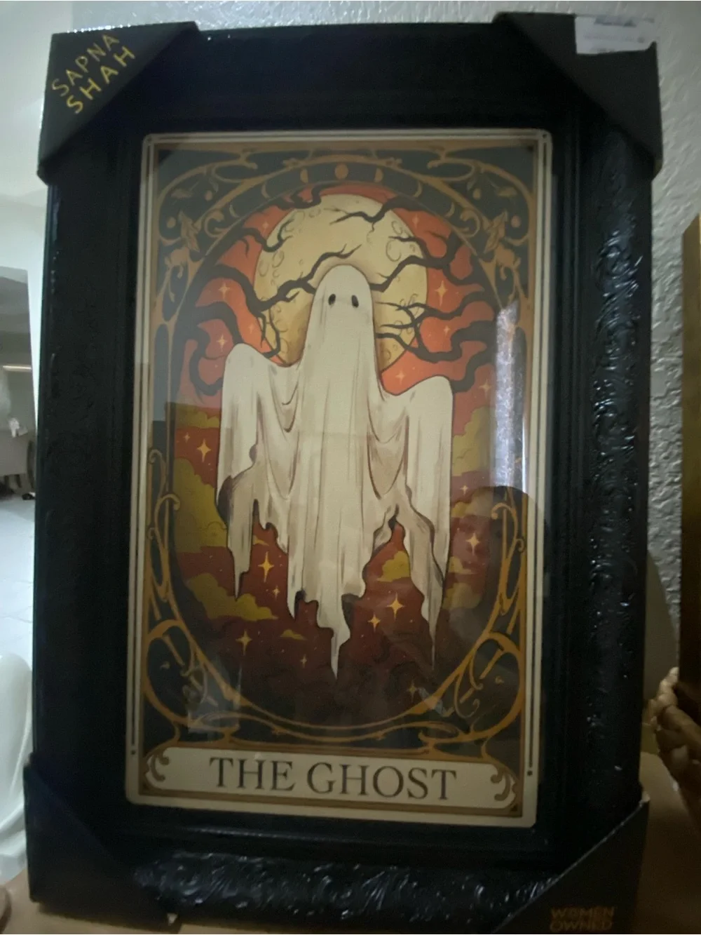 The Ghost Wall Art Print - Orange & Cream